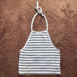 black & white striped halter top